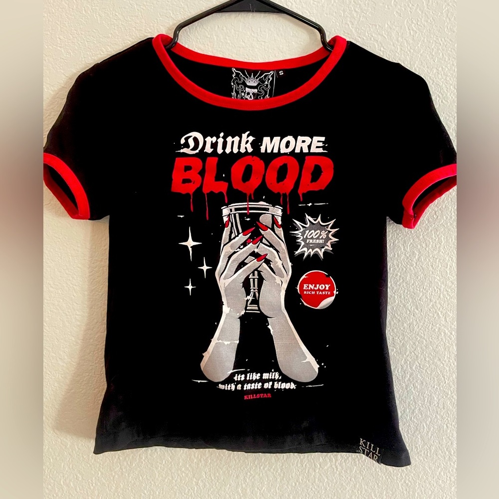 Killstar size small shirt “Drink More Blood”